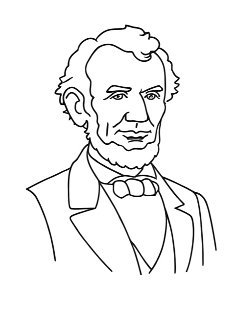 Abraham Lincoln — Design 1 coloring page - free printable for kids