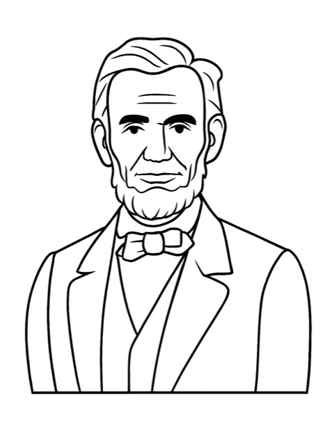 Abraham Lincoln — Design 3 coloring page - free printable for kids