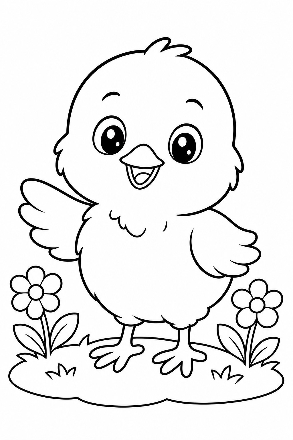 Baby Chick coloring page - free printable for kids