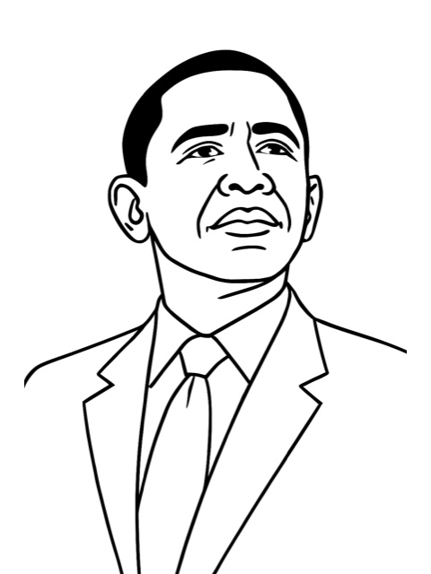 Barack Obama — Design 3 coloring page - free printable for kids