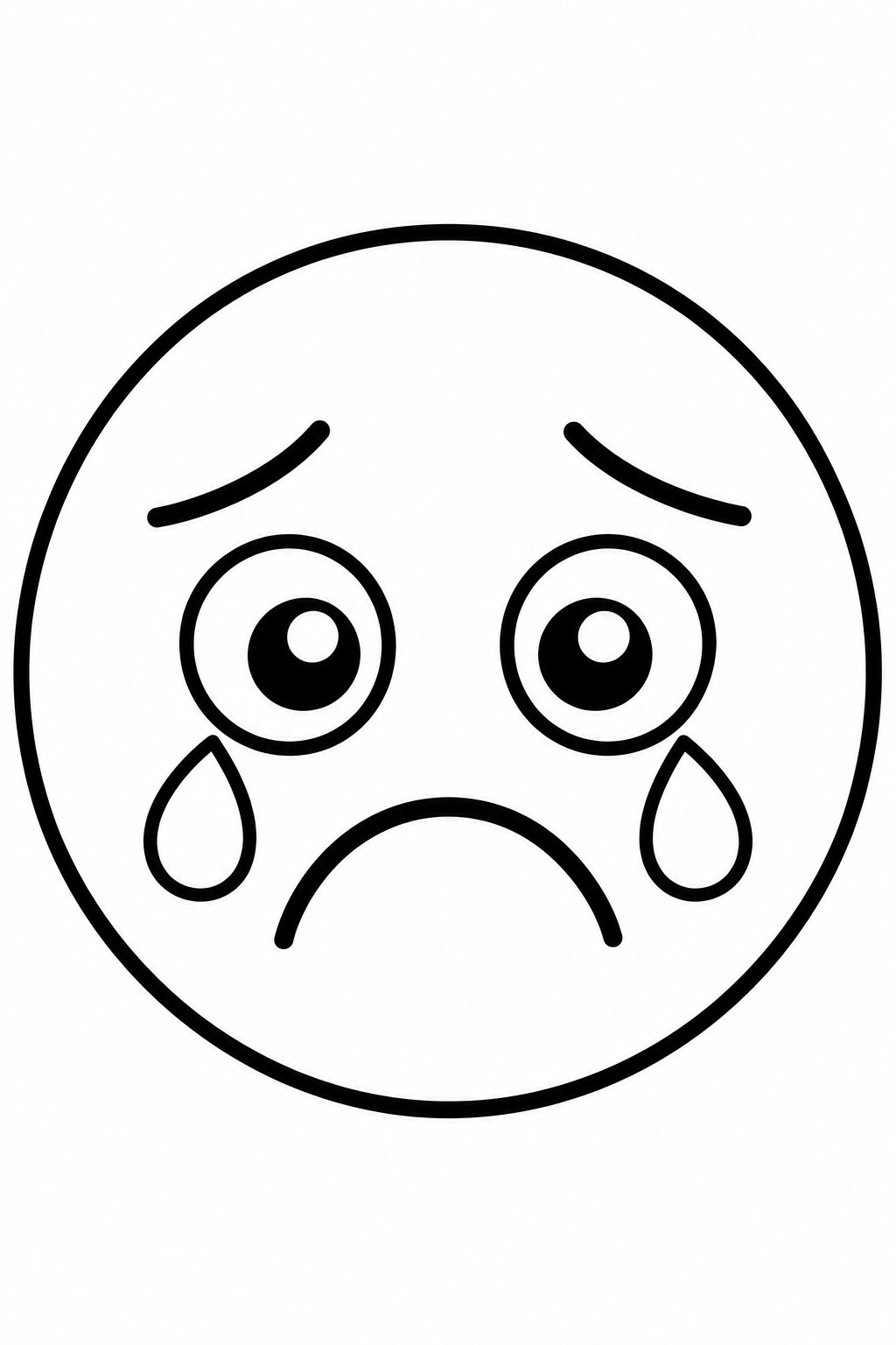 Crying Face coloring page