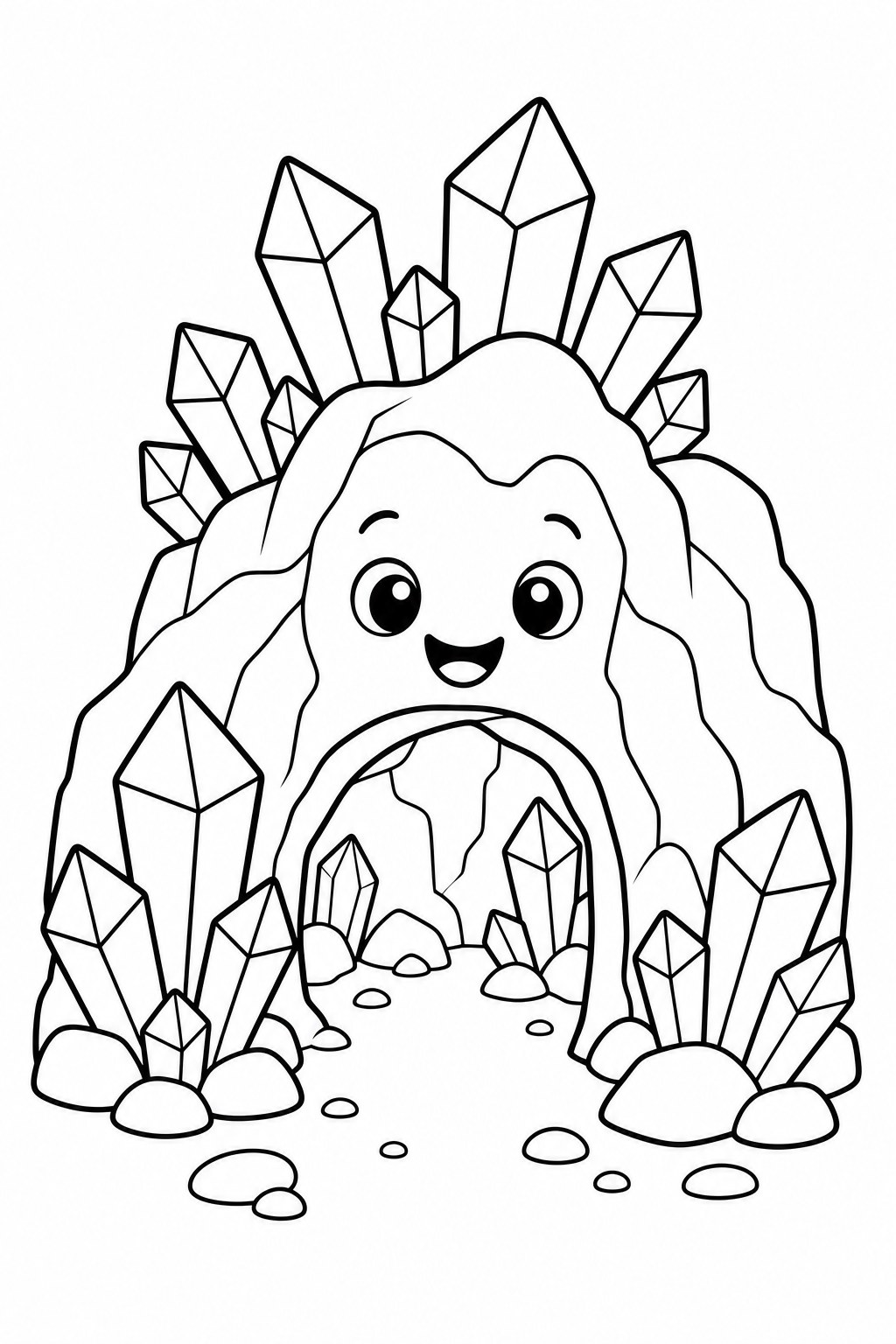 crystal caves coloring page