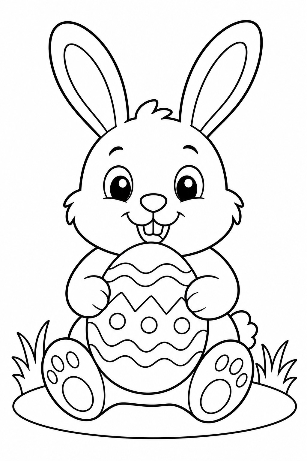 Easter Bunny coloring page - free printable for kids
