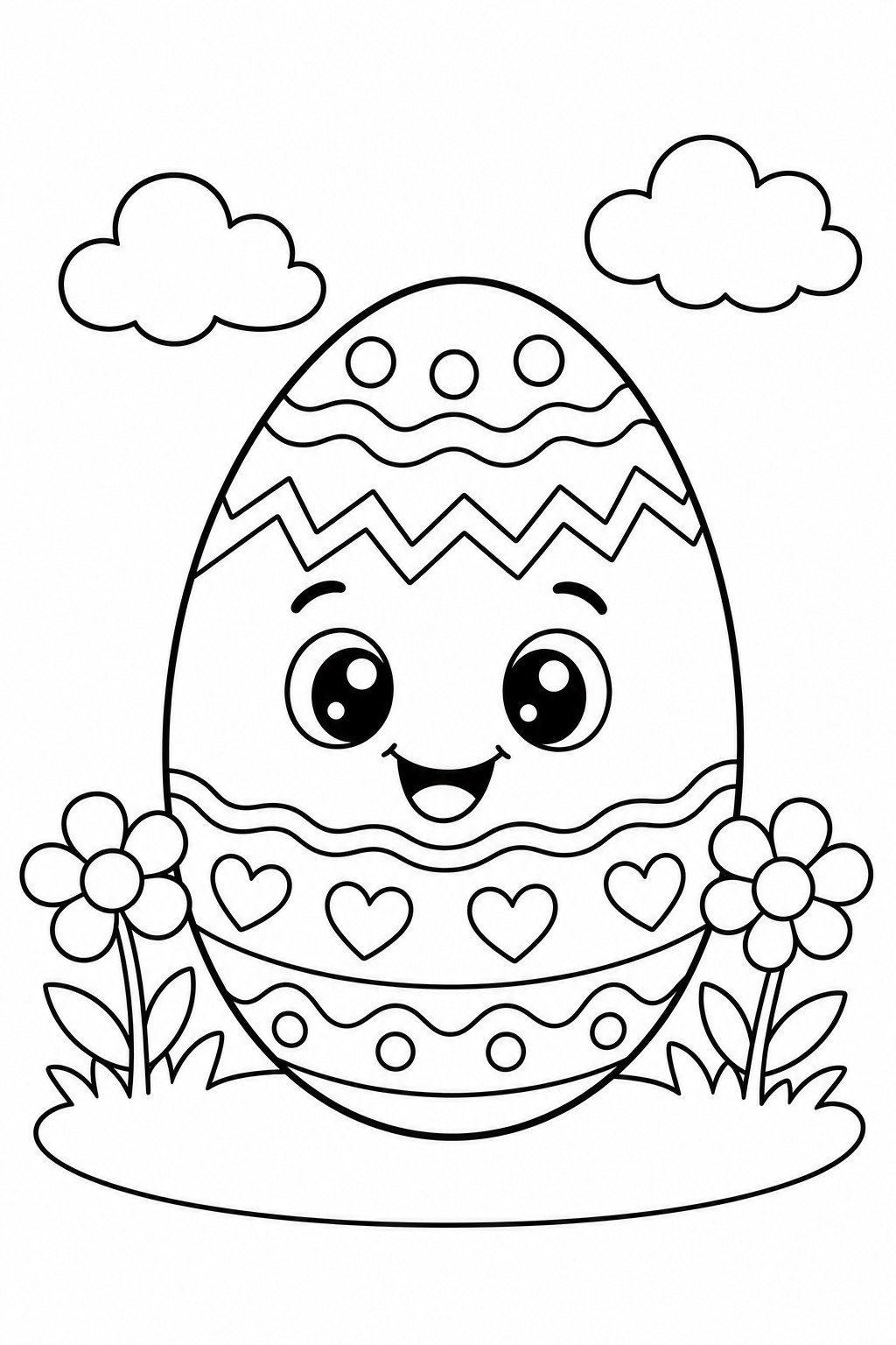 Easter Egg coloring page - free printable for kids