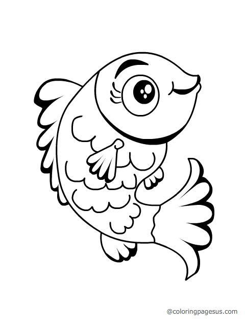 Fish coloring page