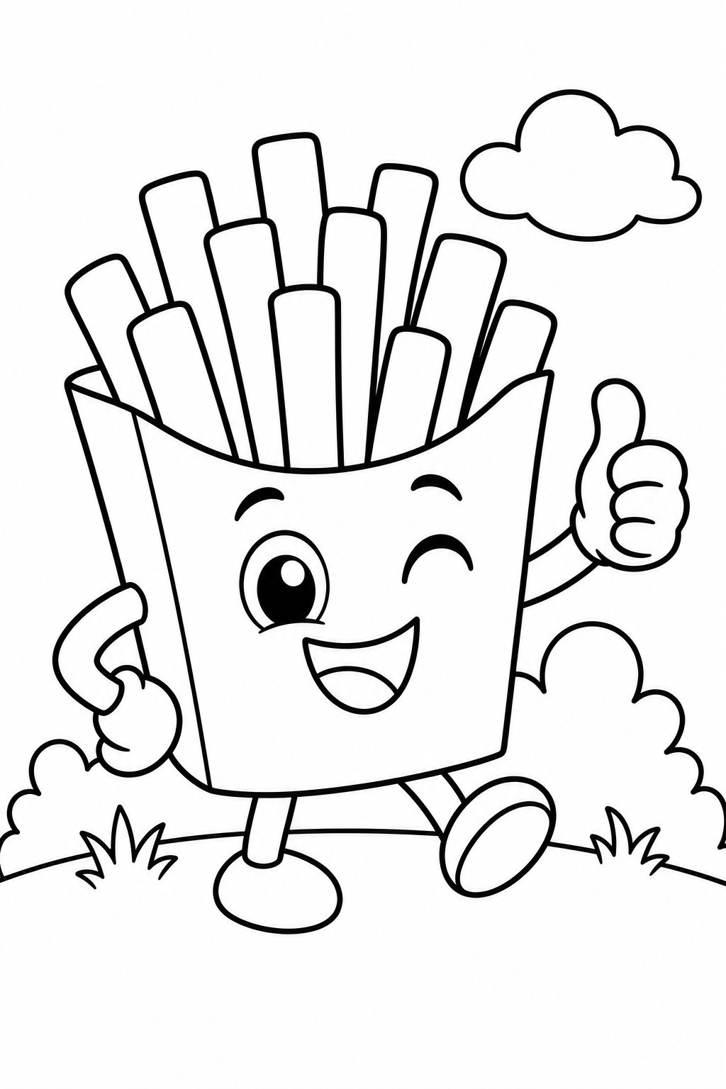 french fries 2 coloring page