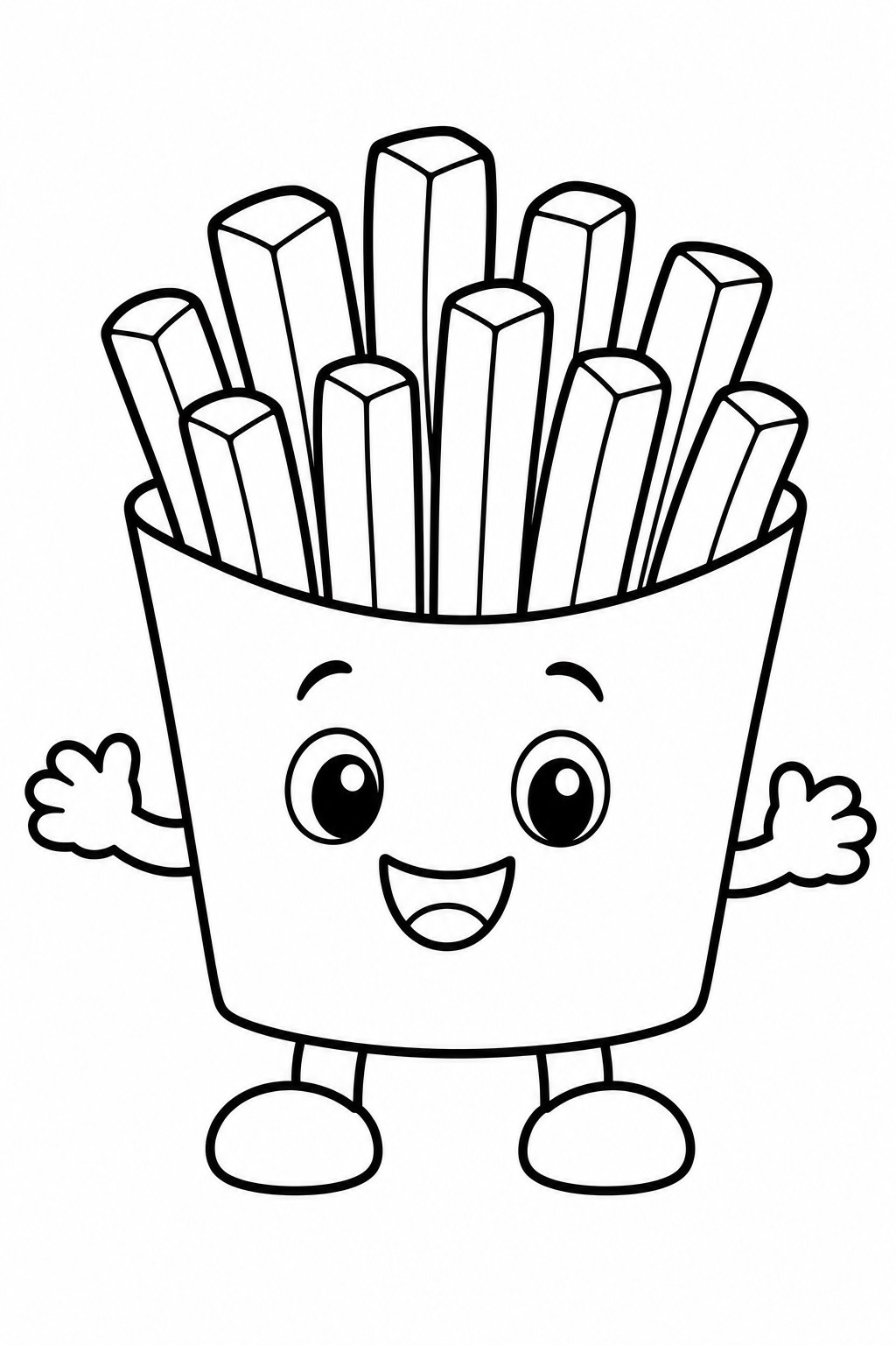french fries coloring page