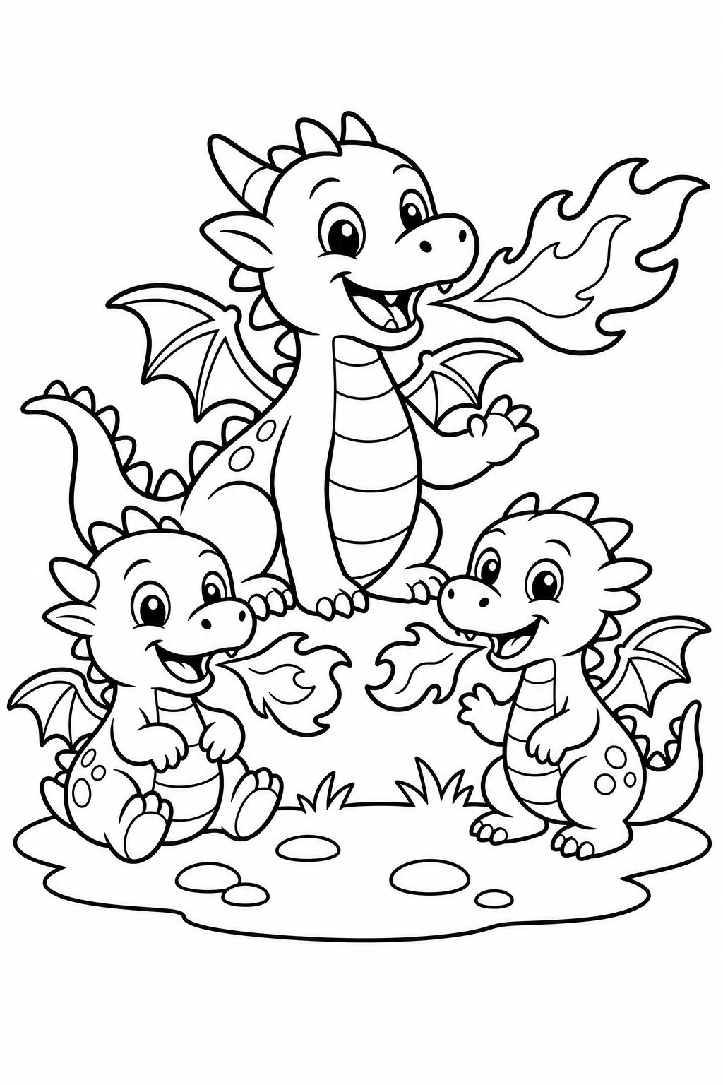 Friendly Fire-Breathers coloring page