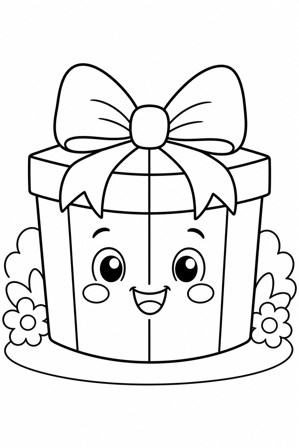 Gift Box coloring page - free printable for kids
