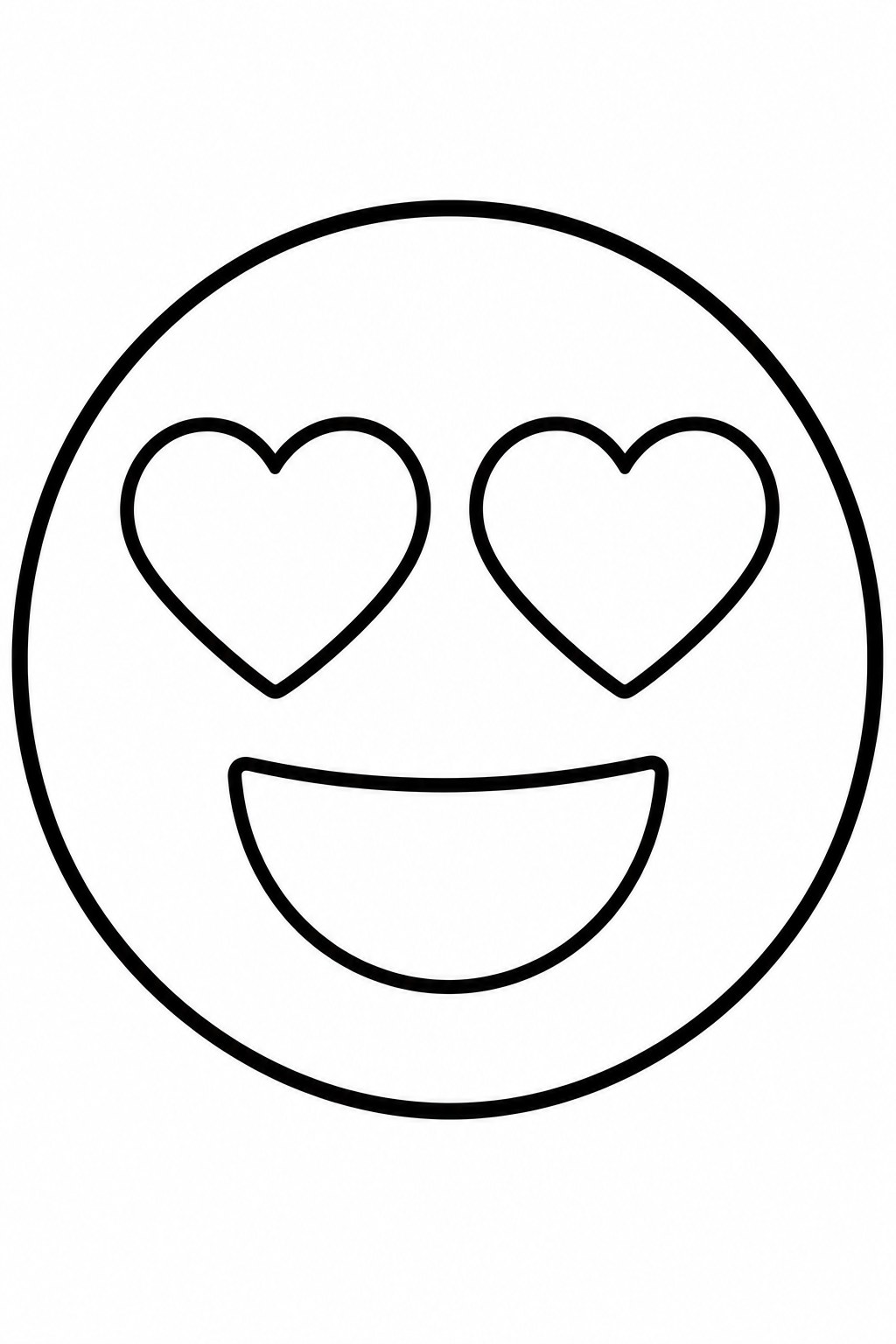 Heart Eyes Face coloring page