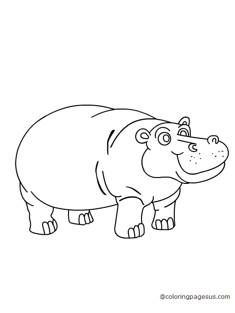 hippopotamus04 coloring page