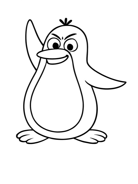 Penguin — Design 2 coloring page - free printable for kids