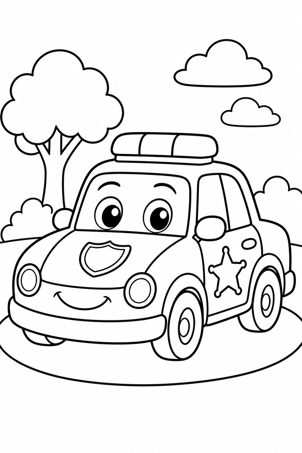Police car coloring page