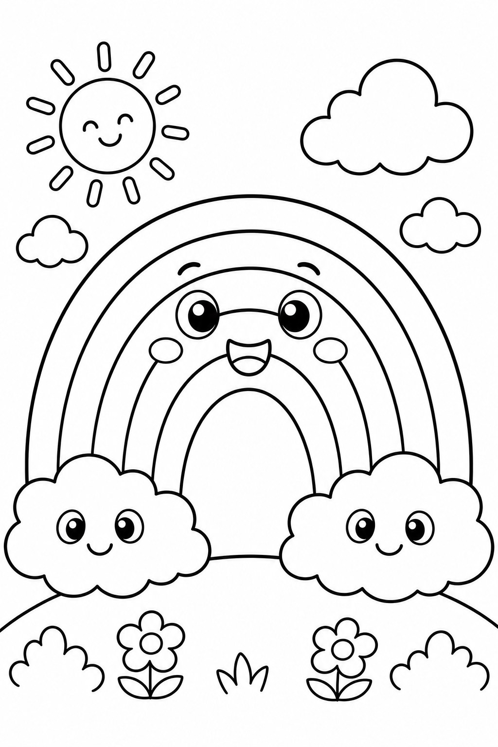 rainbow coloring page