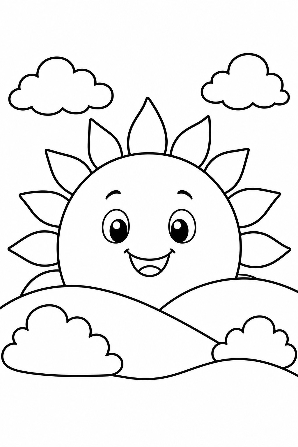 rising sun coloring page