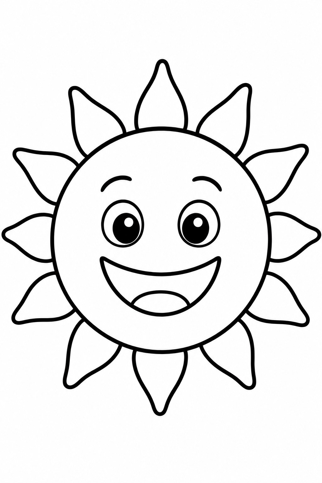 Smiling Sun coloring page
