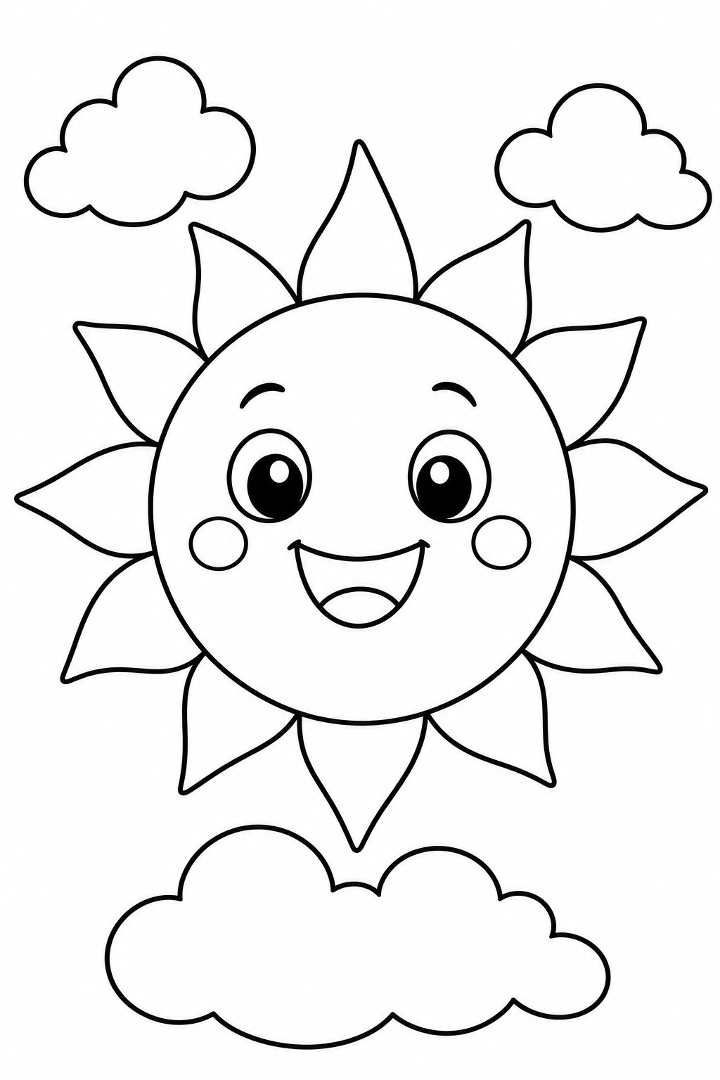 smiling sun coloring page