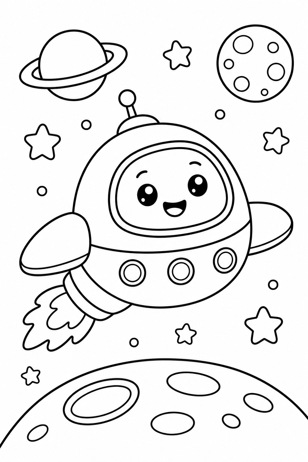 space ship coloring page