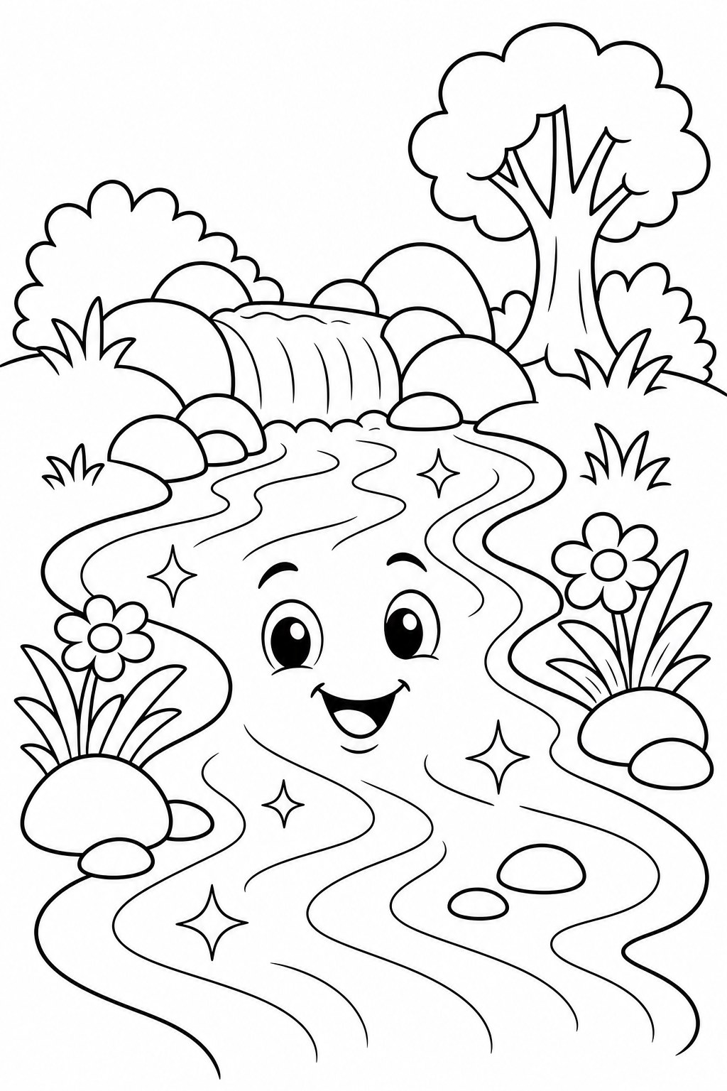 sparkling streams coloring page