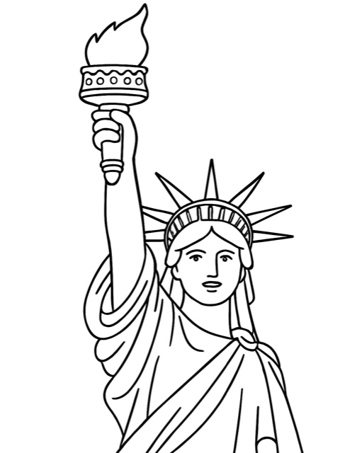 Statue of Liberty — Design 2 coloring page - free printable for kids
