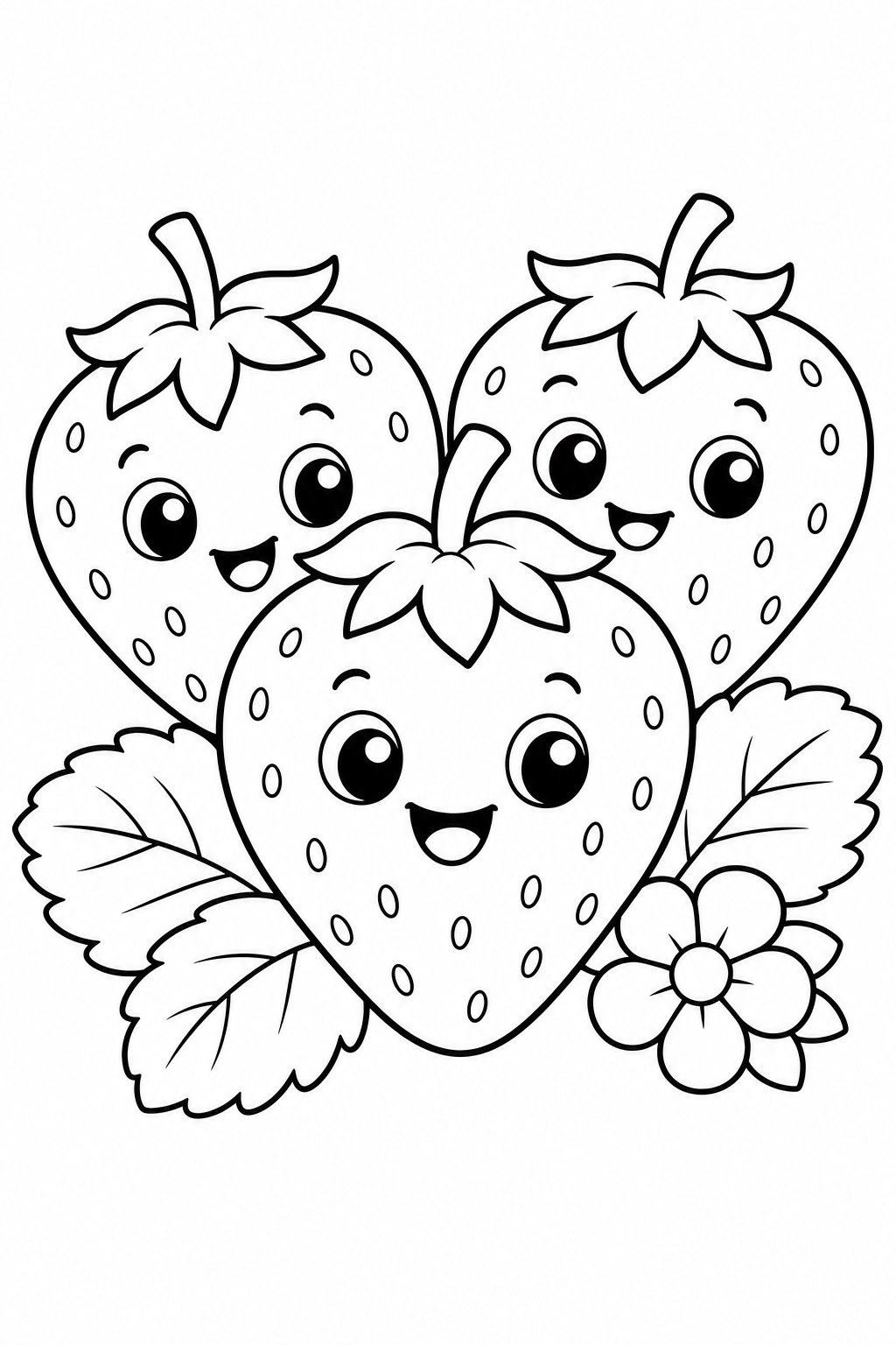 Strawberries coloring page