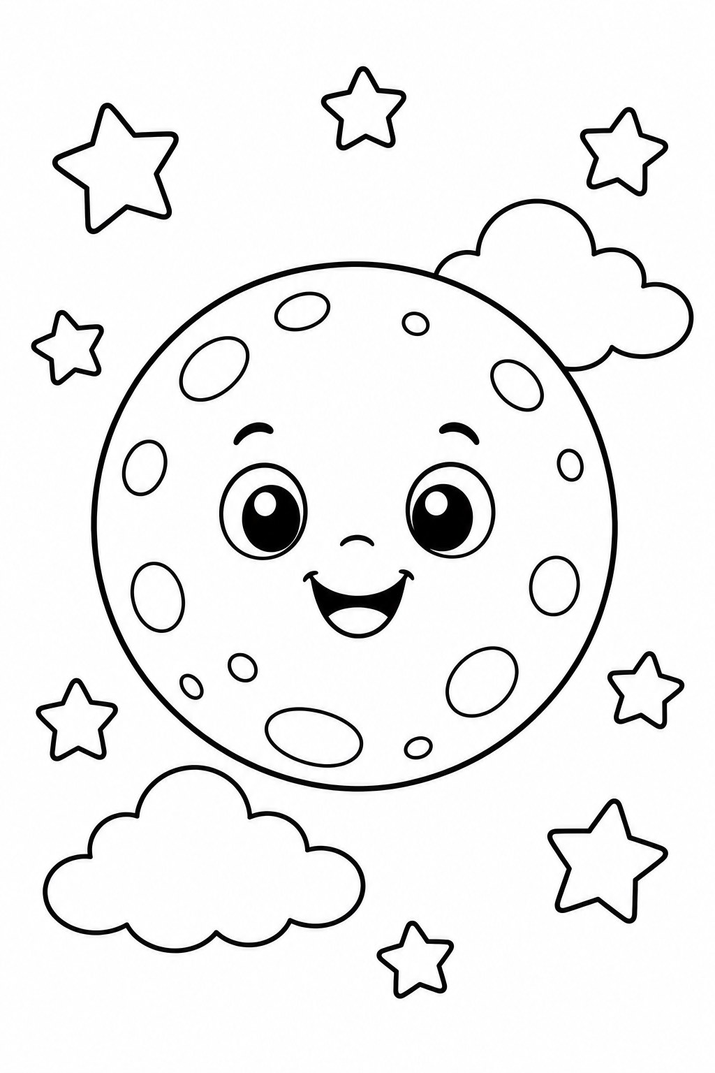 the moon coloring page