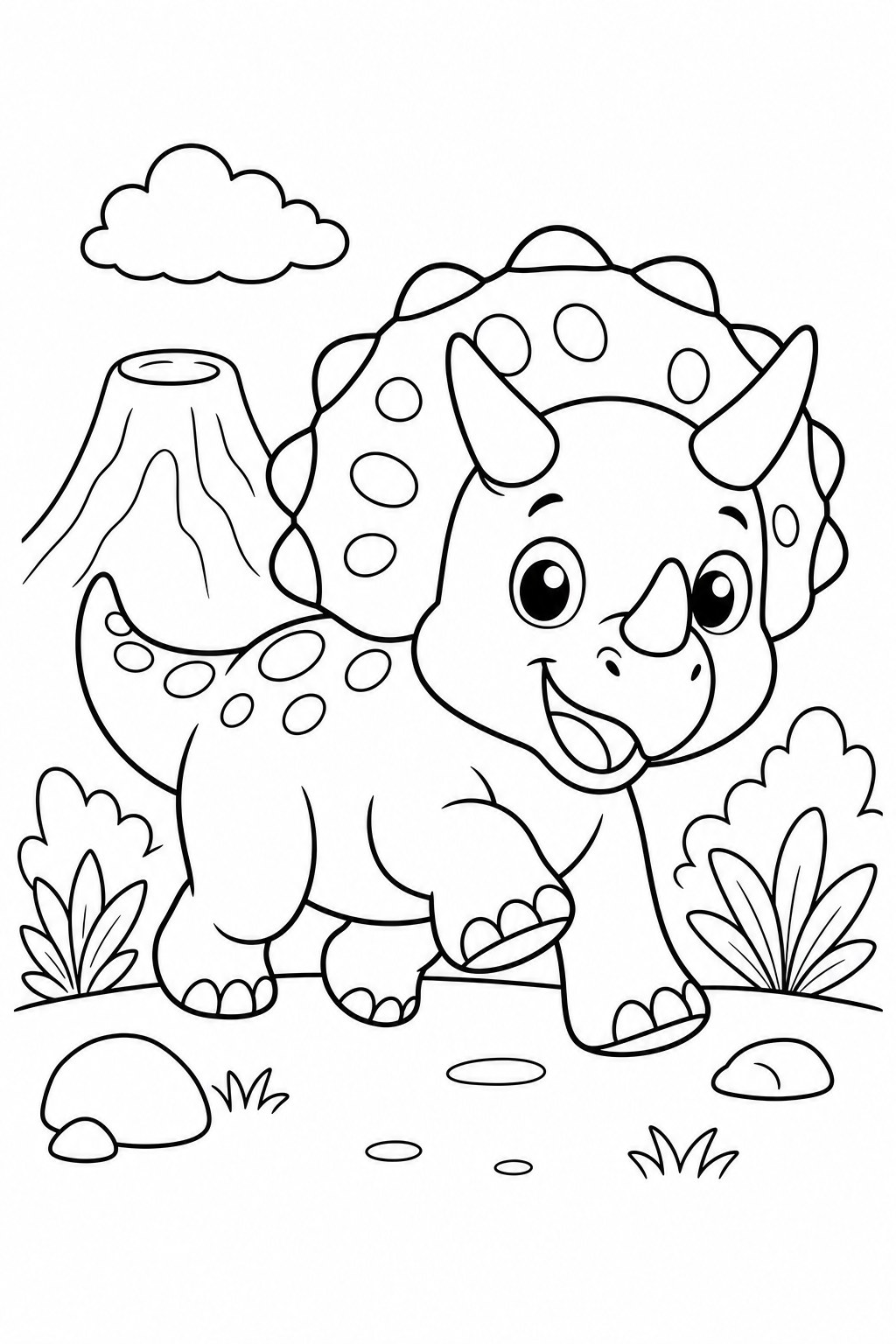 Triceratops, 2 coloring page