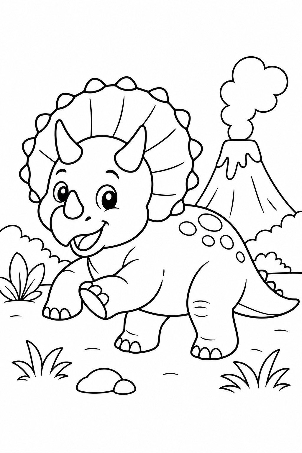 Triceratops, 5 coloring page
