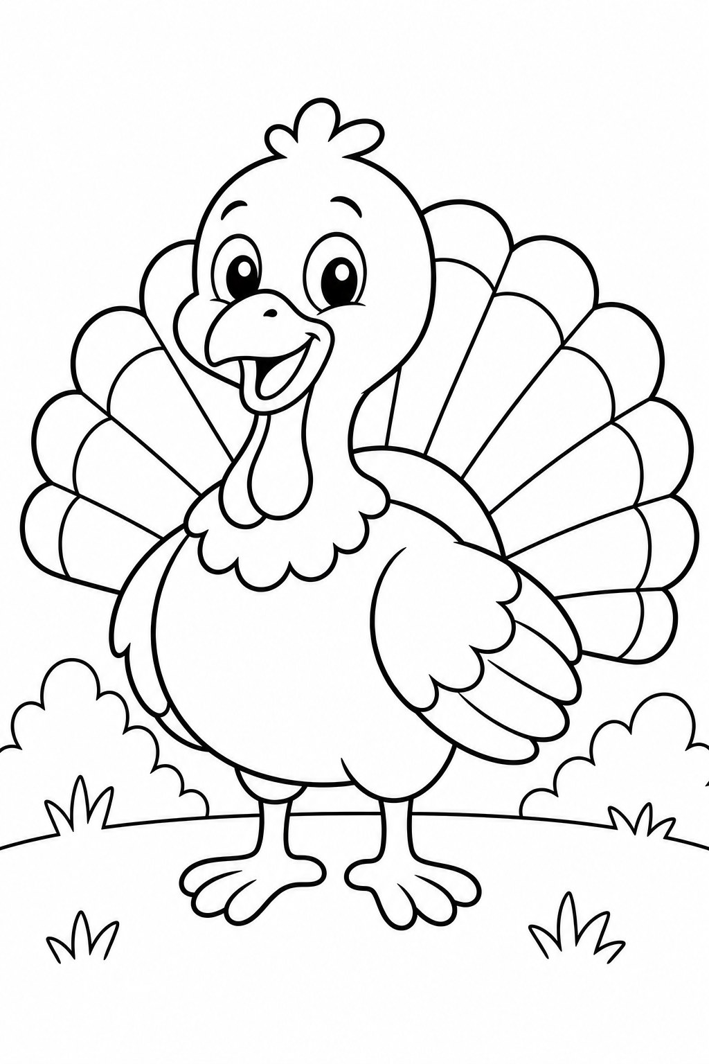 Turkey coloring page - free printable for kids