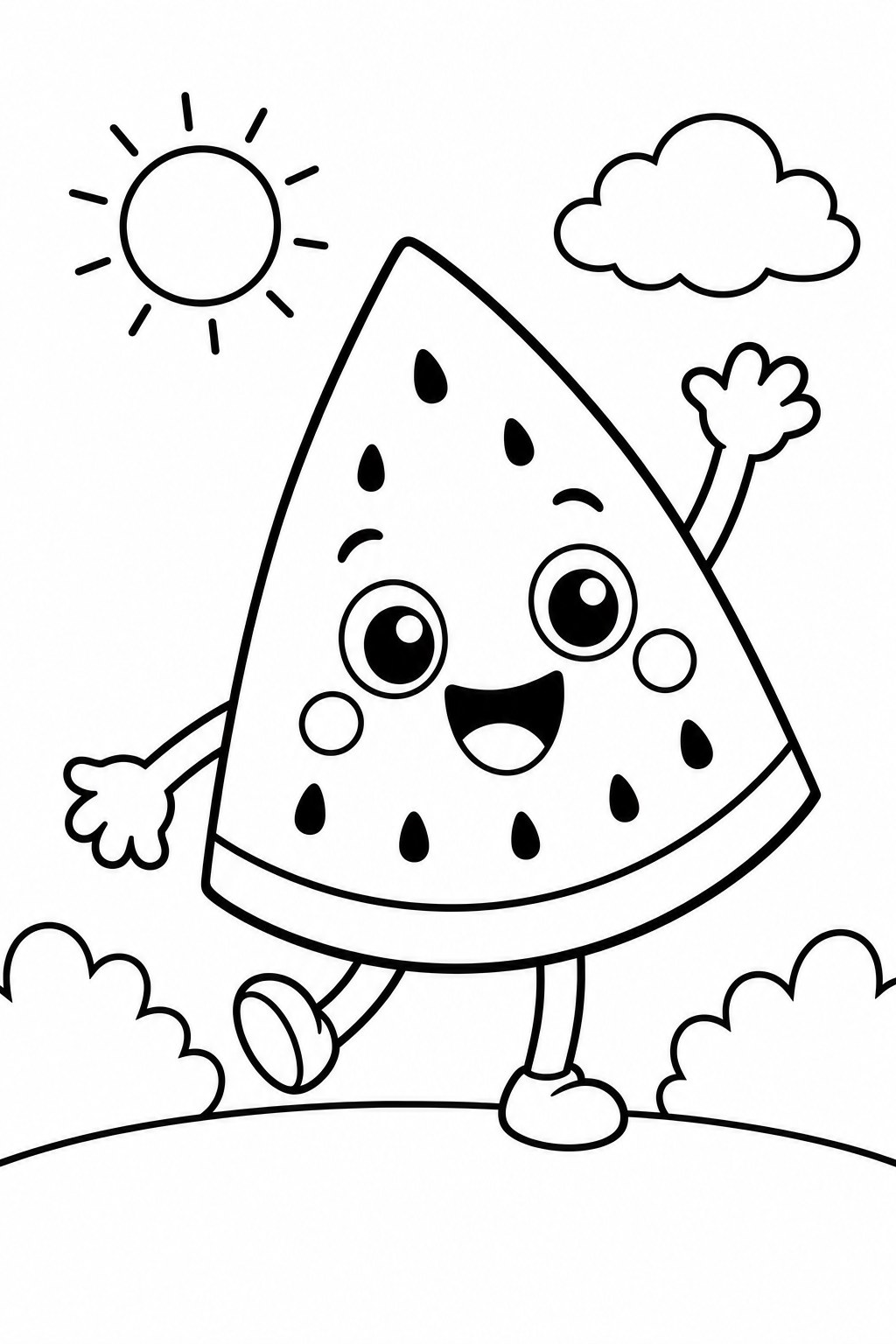 Watermelon Slice 2 coloring page