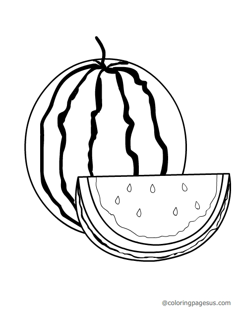 Watermelon coloring page