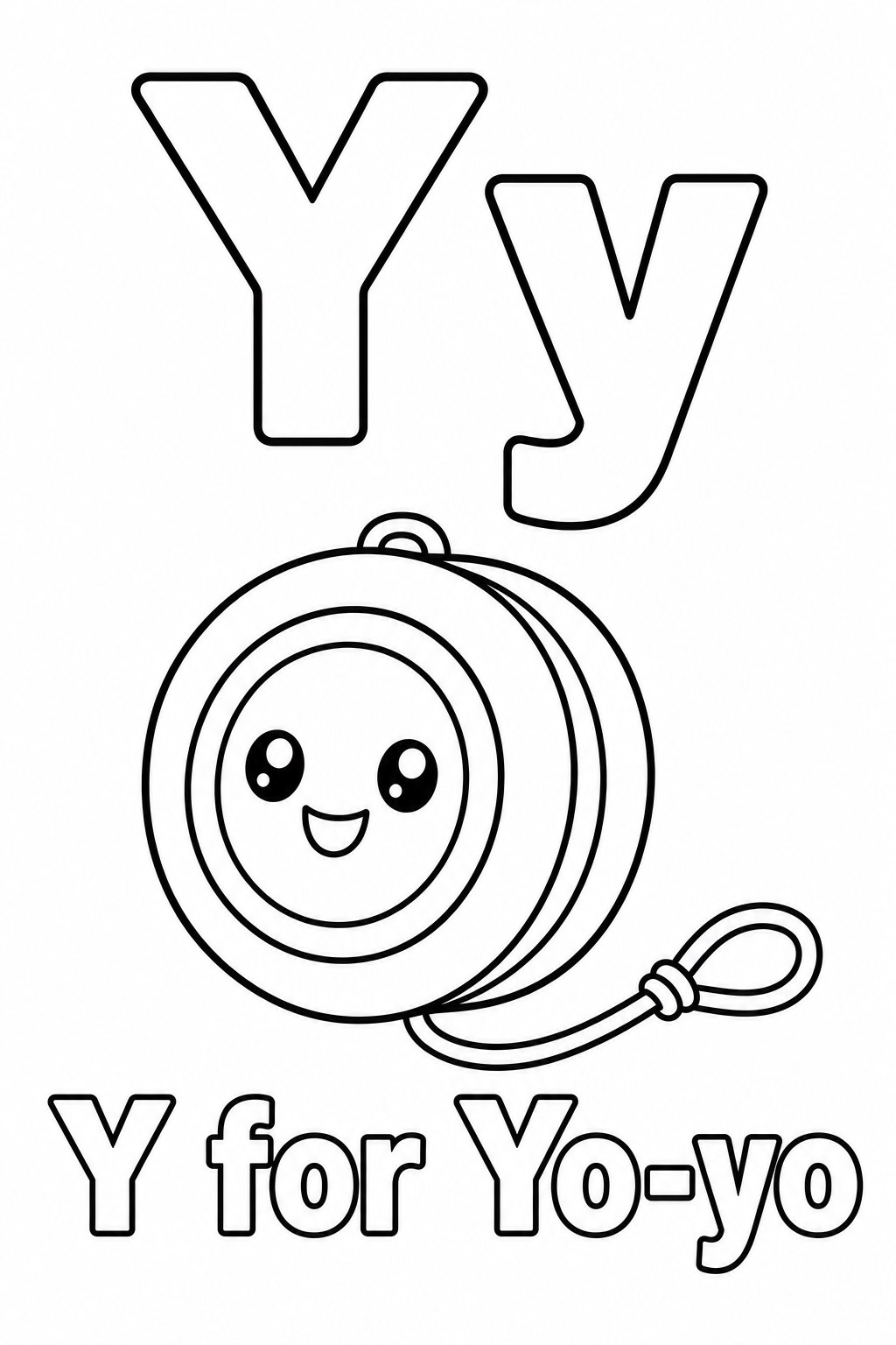 Y for Yo-yo coloring page