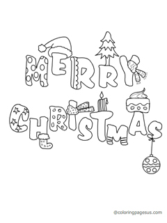 chirstmastext09 coloring page
