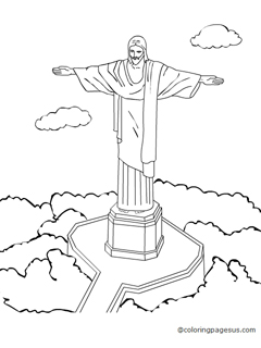 cristoriodejaneiro03 coloring page