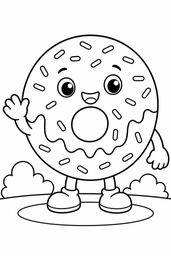 Donut coloring page