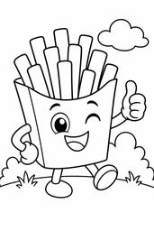 french fries 2 coloring page