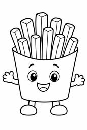 french fries coloring page