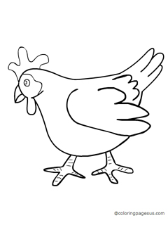 Hen coloring page