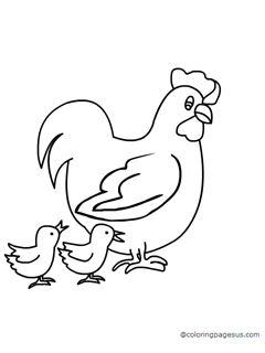 Hen coloring page