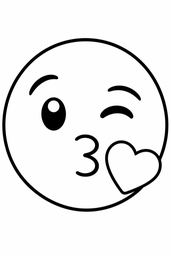 Kiss Face coloring page