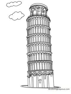 leaningtowerofpisa01 coloring page