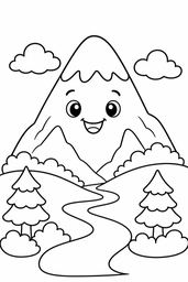 mountain with valley coloring page