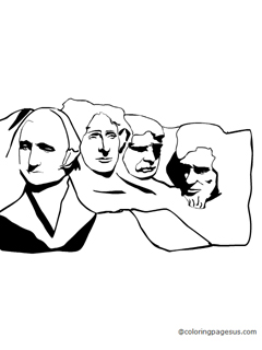 mountrushmore4 coloring page