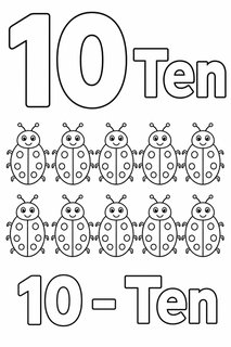 10 - Ten coloring page