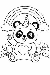Pandacorns coloring page