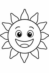 Smiling Sun coloring page