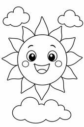 smiling sun coloring page