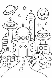 space city coloring page