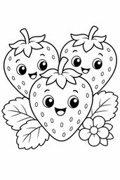 Strawberries coloring page