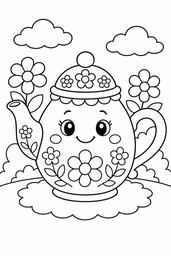 Teapot coloring page
